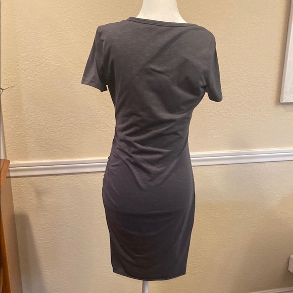 Chic Dark Gray Short Sleeve Mini Dress - Picture 3 of 4